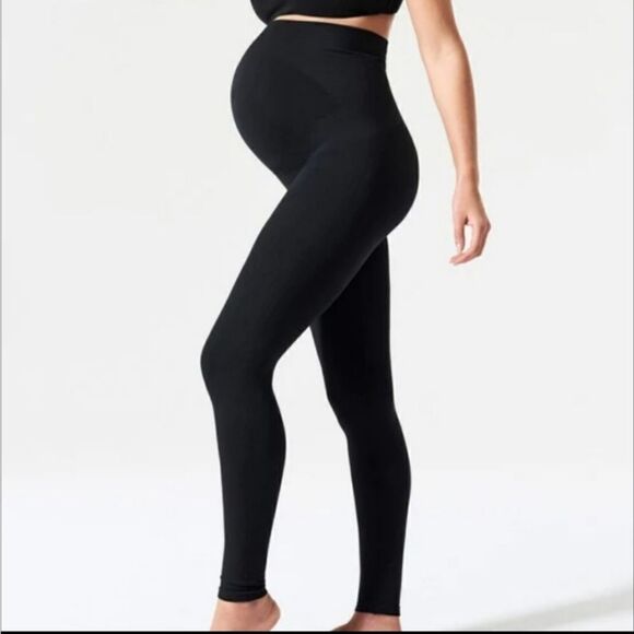 BLANQI Black Maternity Belly Support Leggings Sz L - Picture 1 of 11